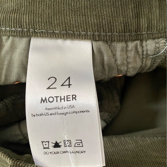 Mother The Dropout Hopscotch Cropped Skinny Corduroy Jean Olive NWT - Picture 5 of 7